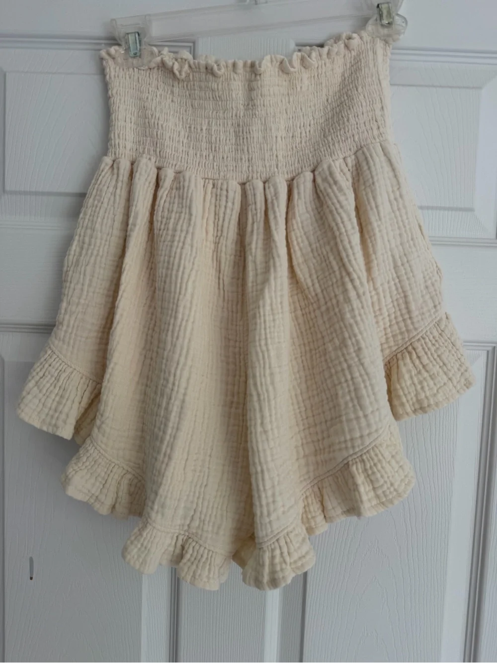 NWT Nothing Fits But Women's LUXE RUFFLED MUSLIN SET in Eggshell